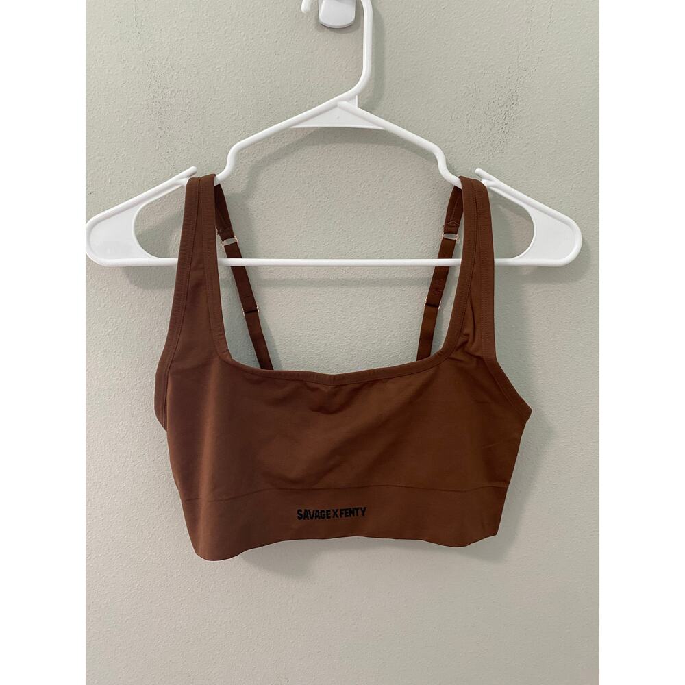 NWT Savage X Fenty‎ Seamless Sports Bralette Brown Size L Rihanna